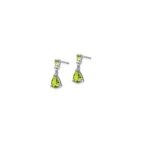 Peridot Teardrop Dangle Earrings (14K) side - Popular Jewelry - New York