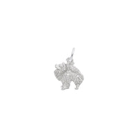 Pomeranian Dog Charm white (14K) main - Popular Jewelry - New York