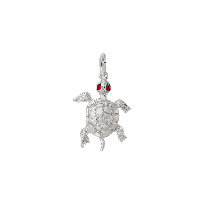 Red-Eyes Turtle Pendant white (14K) main - Popular Jewelry - New York
