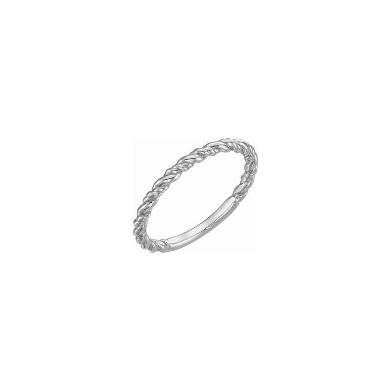 Rope Stackable Ring white (14K) main - Popular Jewelry - New York