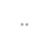 ראָונד דימענט סאָליטאַירע (0.20 קטוו) רייַבונג צוריק שטיפט ירינגז ווייַס (14 ק) פראָנט - Popular Jewelry - ניו יארק