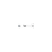 Okrugli dijamantski pasijans (1/4 CTW) Naušnice sa klinovima na leđima, bijele (14K) glavni - Popular Jewelry - Njujork