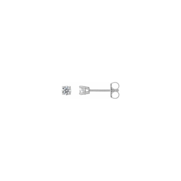 Round Diamond Solitaire (1/4 CTW) Friction Back Stud Earrings white (14K) main - Popular Jewelry - New York