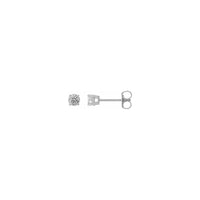 Okrugli dijamantni pasijans (1/3 CTW) Naušnice s klinovima s trnom na leđima bijela (14K) glavna - Popular Jewelry - New York