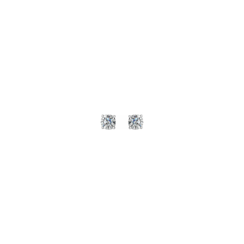 Round Diamond Solitaire (1/2 CTW) Friction Back Stud Earrings white (14K) front - Popular Jewelry - New York