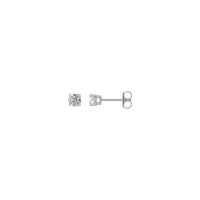 Okrugli dijamantni pasijans (1/2 CTW) Naušnice s klinovima s trnom na leđima bijela (14K) glavna - Popular Jewelry - New York