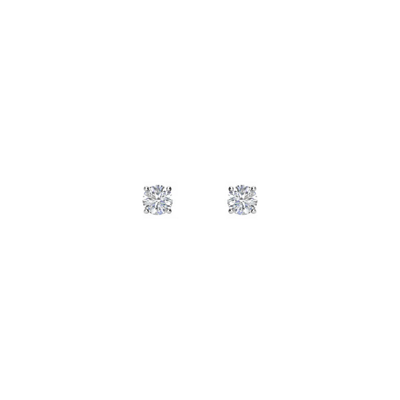 Round Diamond Solitaire (1 CTW) Friction Back Stud Earrings white (14K) - front - Popular Jewelry - New York