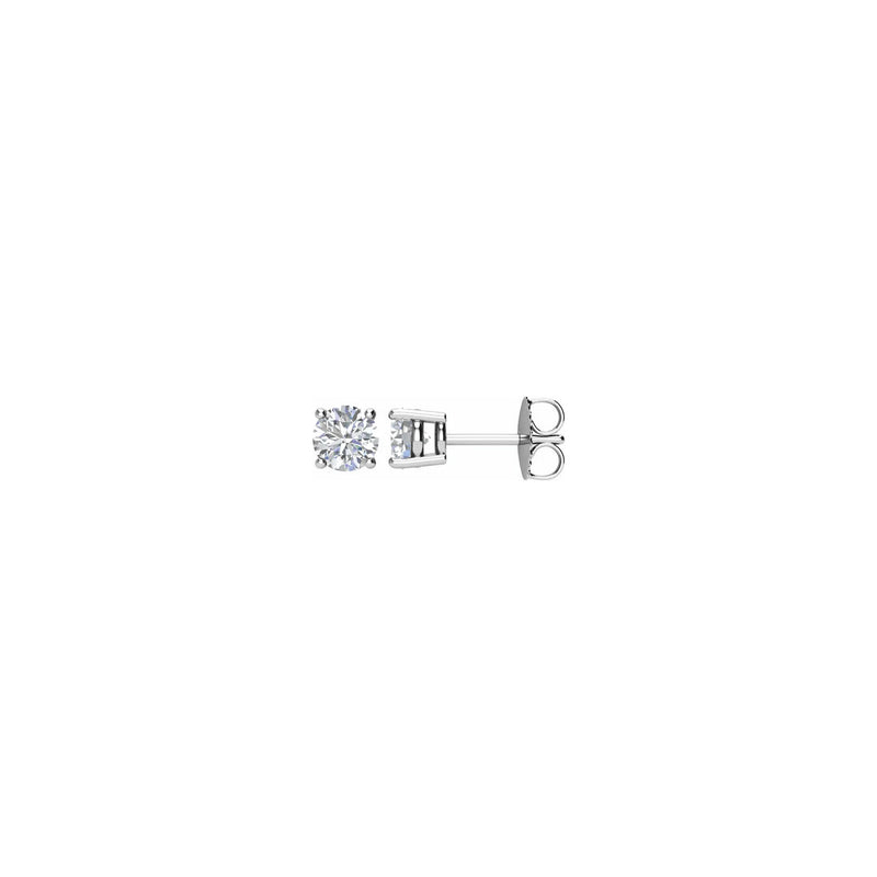 Round Diamond Solitaire (1 CTW) Friction Back Stud Earrings white (14K) - main - Popular Jewelry - New York