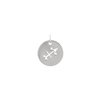 Sagittarius Zodiac Symbol Disc Pendant white (14K) front - Popular Jewelry - Nova York