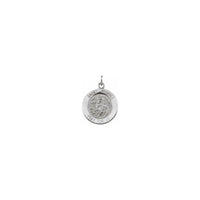 Medali ya Saint Michael nyeupe 15 mm (14K) kuu - Popular Jewelry - New York