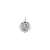 Medali ya Saint Michael nyeupe 18 mm (14K) kuu - Popular Jewelry - New York