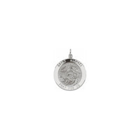 Medali ya Saint Michael nyeupe 22 mm (14K) kuu - Popular Jewelry - New York