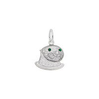 Sea Otter with Gemstones Eyes Charm white (14K) main - Popular Jewelry - New York