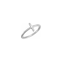 Sideways Cross Ring white (14K) main - Popular Jewelry - New York