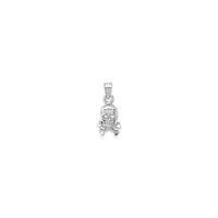 Skull and Crossbones White Gold Pendant (14K) - front - Popular Jewelry - New York