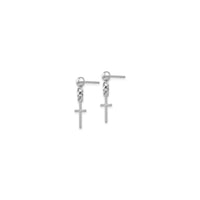 Slim Cross Dangle Earrings (14K) side - Popular Jewelry - New York