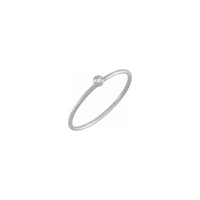 Solitaire Round Diamond Stackable Ring putih (14K) utama - Popular Jewelry - New York