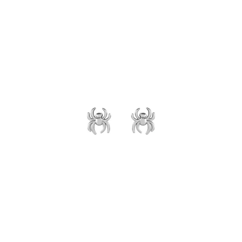 Spider Stud Earrings white (14K) front - Popular Jewelry - New York