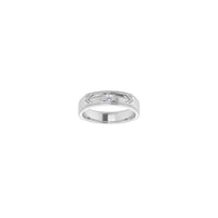 Kvadratni dijamantni geometrijski Milgrain prsten bijeli (14K) sprijeda - Popular Jewelry - New York