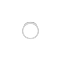 Kvadrat olmosli geometrik Milgrain uzuk oq (14K) sozlamalari - Popular Jewelry - Nyu York