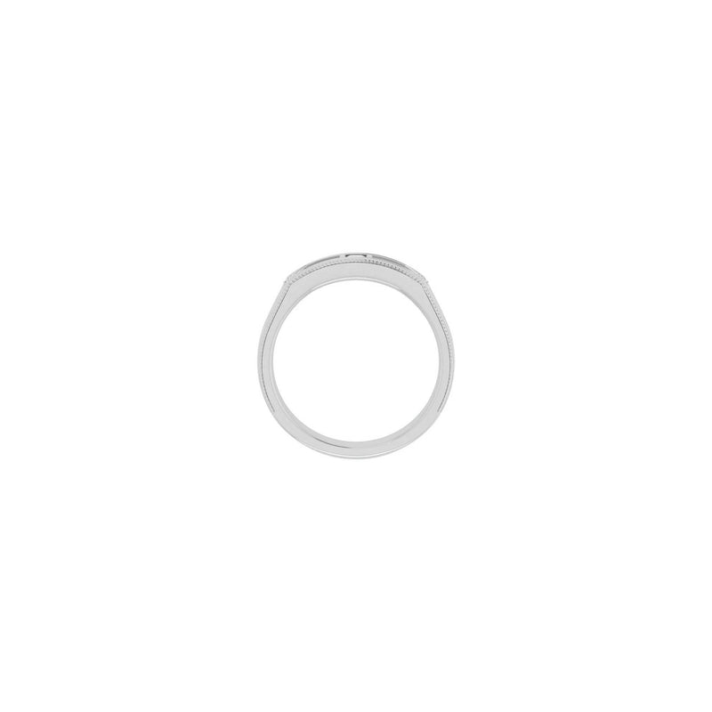 Square Diamond Geometric Milgrain Ring white (14K) setting - Popular Jewelry - New York