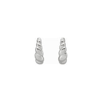Tapered Rope Dome Hoop Earrings white (14K) front - Popular Jewelry - Niu Yoki