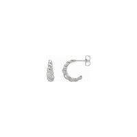 Tapered Rope Dome Hoop Earrings white (14K) main - Popular Jewelry - New York