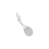 テニスラケットチャームホワイト（14K）メイン- Popular Jewelry - ニューヨーク