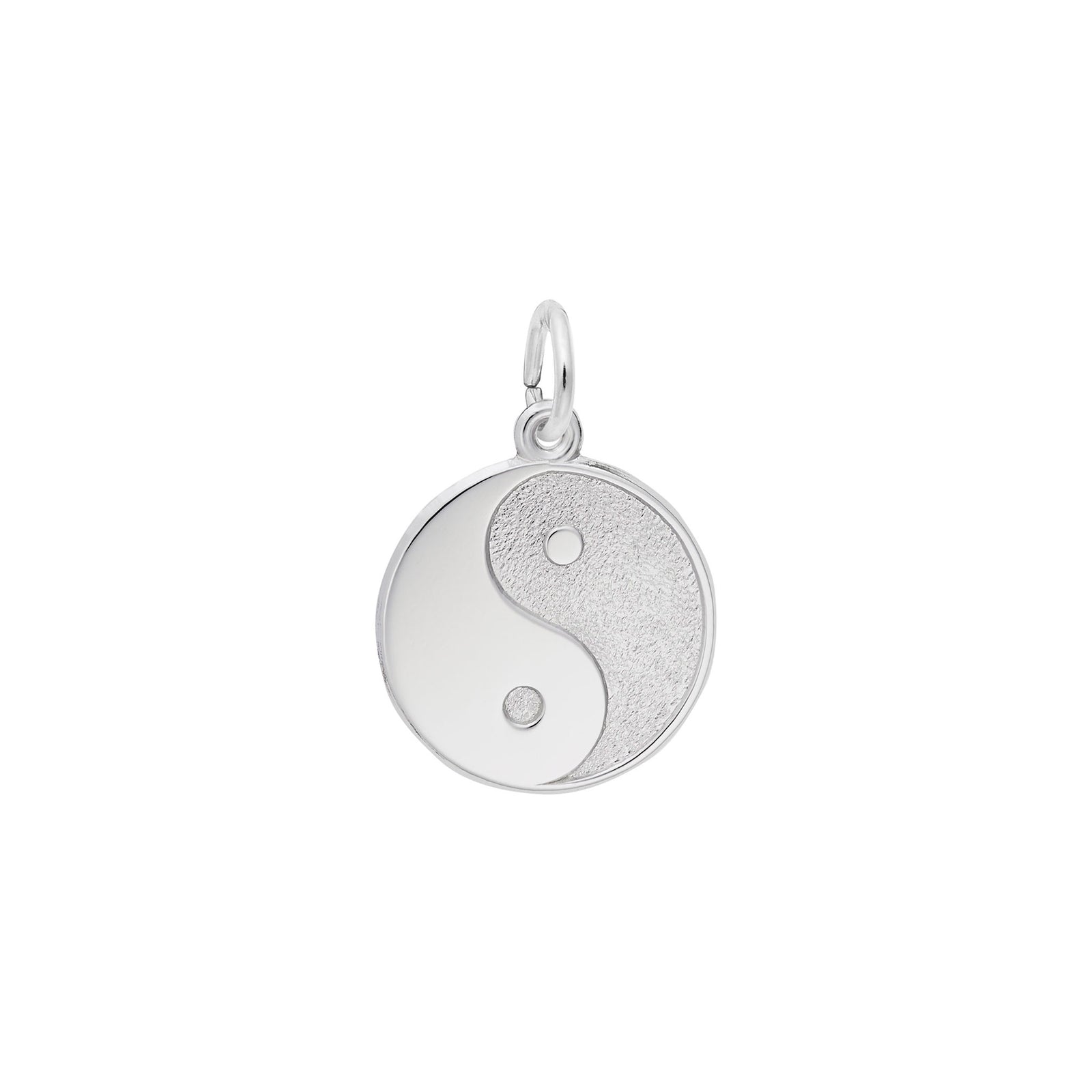 MM: Small Silver Yin Yang Charm 万物流転の真理 14k-white-gold-Textured-Yin-