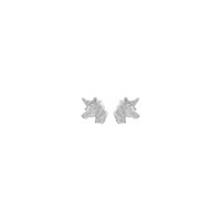 Arracades amb cap d'unicorn blanc (14K) davant - Popular Jewelry - Nova York