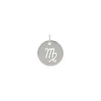 Virgo Zodiac Symbol Disc Pendant white (14K) front - Popular Jewelry - New York