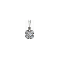 White Diamond Cluster Squircle Pendant white (14K) front - Popular Jewelry - New York