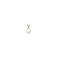 White Freshwater Akoya Cultured Pearl Pendant (14K) front - Popular Jewelry - New York