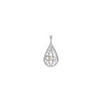 White Freshwater Cultured Pearl Vintage Teardrop Pendant white (14K) front - Popular Jewelry - New York