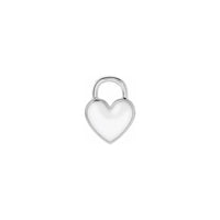 White Heart Enameled Pendant white (14K) front - Popular Jewelry - New York