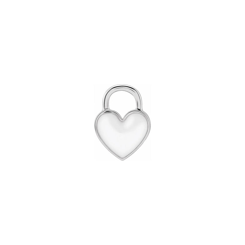 White Heart Enameled Pendant white (14K) front - Popular Jewelry - New York