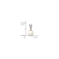 White Saltwater Akoya Cultured Pearl Diamond Pendant (14K) scale - Popular Jewelry - Nova York