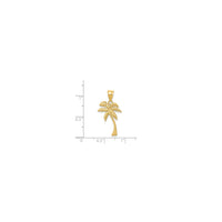 14 Karat Gold Mini Palm Tree Pendant Product Scale View 26.5 mm x 13.5 mm K4150-814KPPT070CYOO-QG