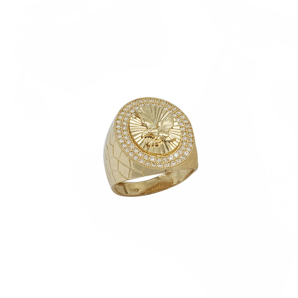 Cubic Zirconia Eagle Ring (14K)