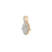 Diamond Round & Baguette Bezel Hamsa Hand Pendant (14K)