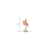 Colorful Flamingo 3D Pendant (14K)