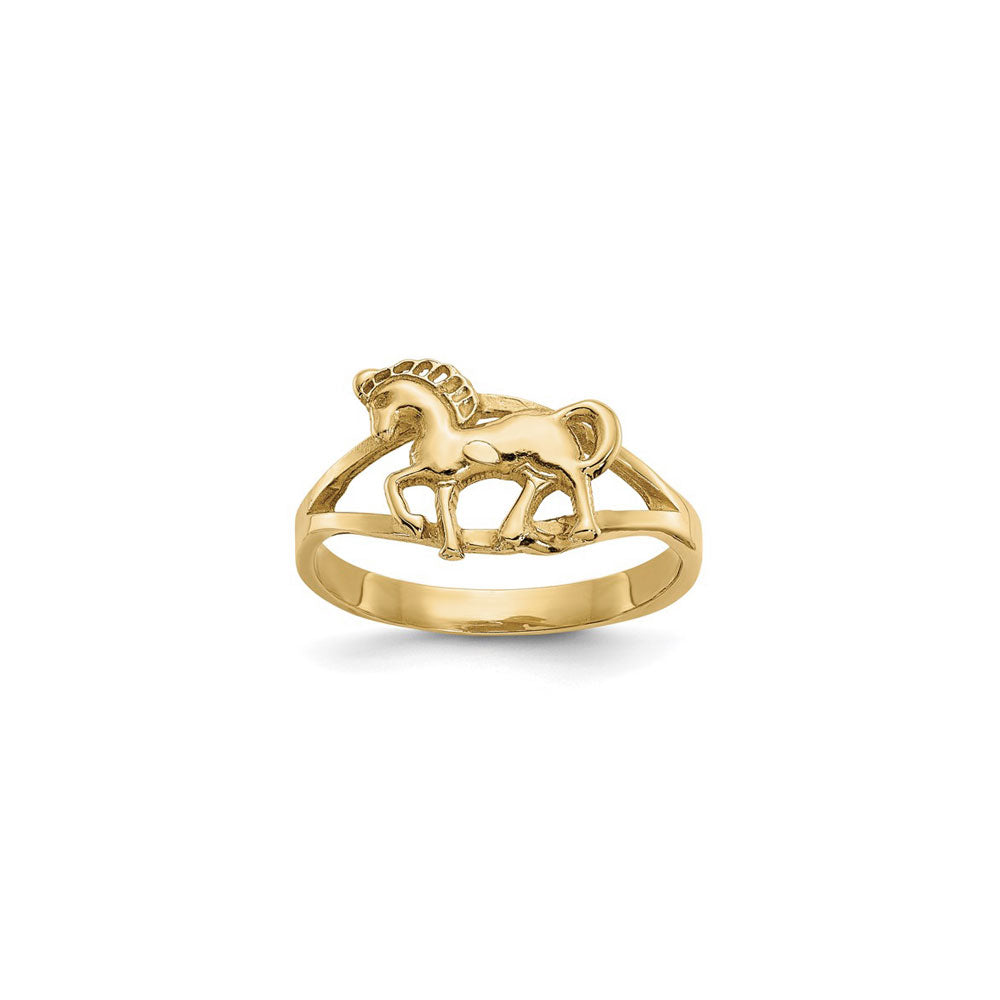 Full Body Horse Profile Ring (14K)