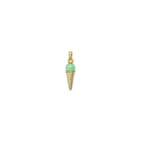 Green Ice Cream Cone Bead Pendant (14K)