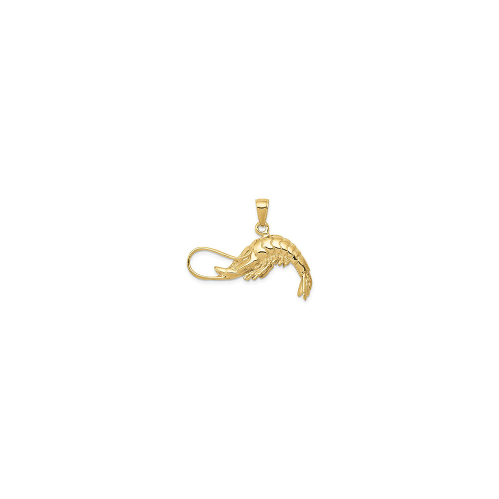 Shrimp Pendant (14K) front - Popular Jewelry - New York