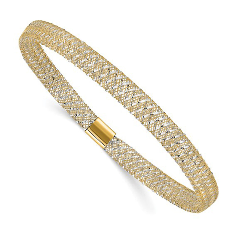 Lightweight Two-Toned Mesh Bracelet (14K) Popular Jewelry New York