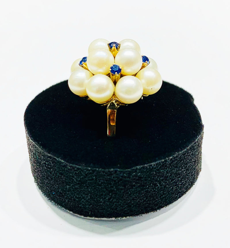 Pearl sapphire ring (14K).