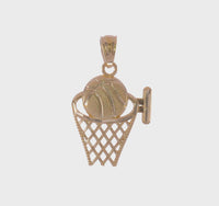 Basketball in the Net Pendant (14K) 360 - Popular Jewelry - New York