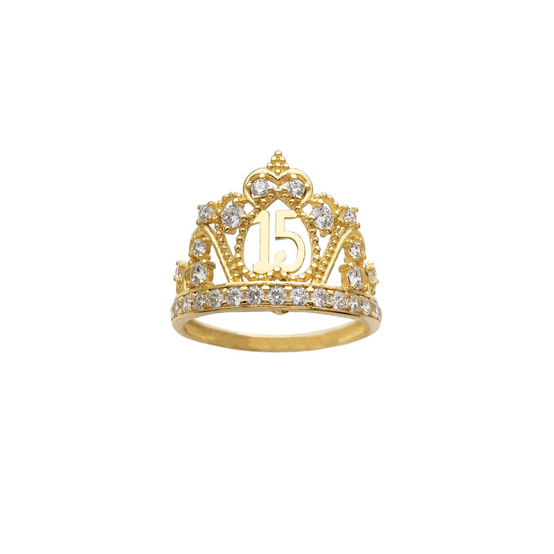 Stone-Set Queen Crown Quiceañera Ring Popular Jewelry New York