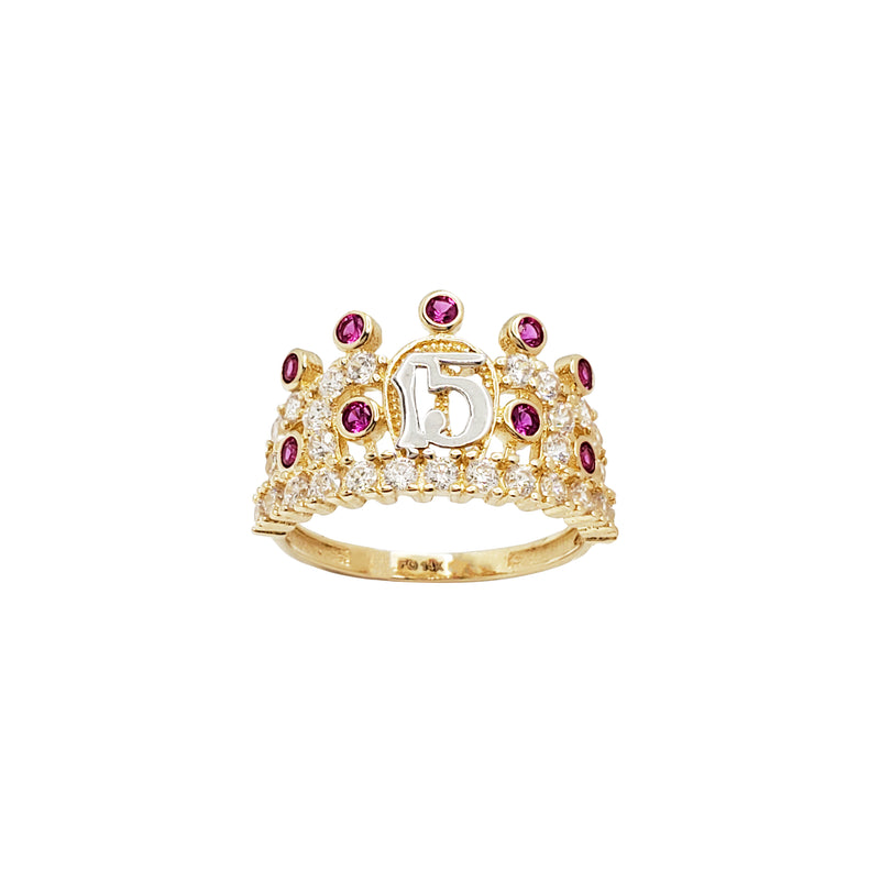 Princess's Crown "15" Quinceañera Ring (14K)