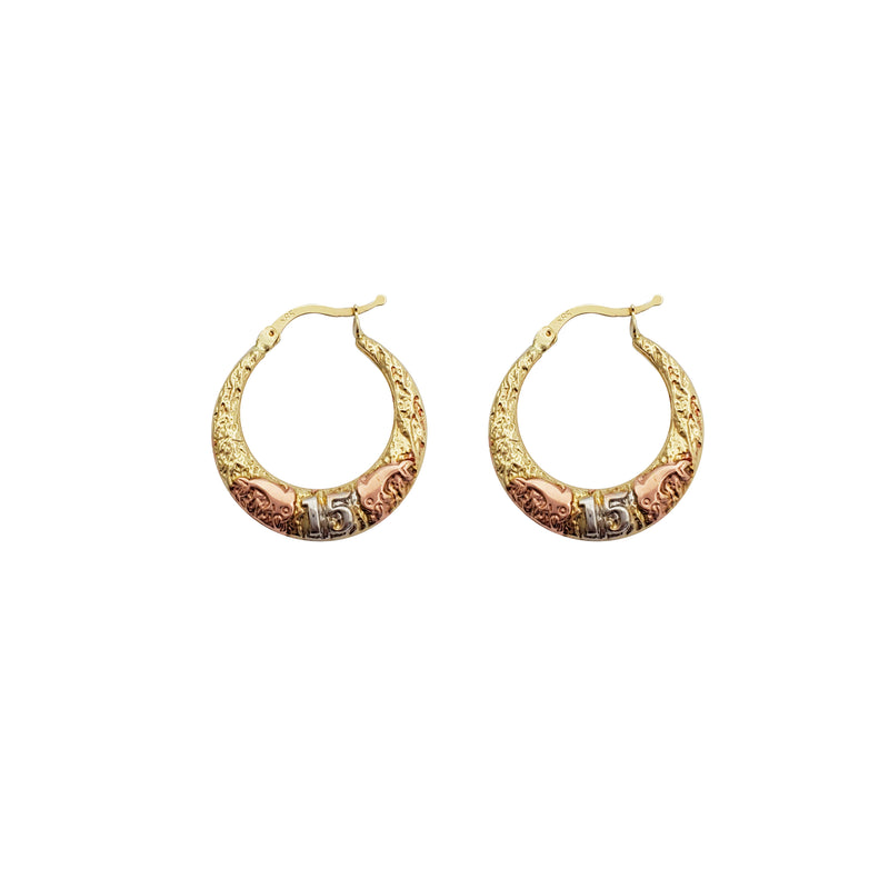15 Year Dolphin Hoop Earrings (14K)